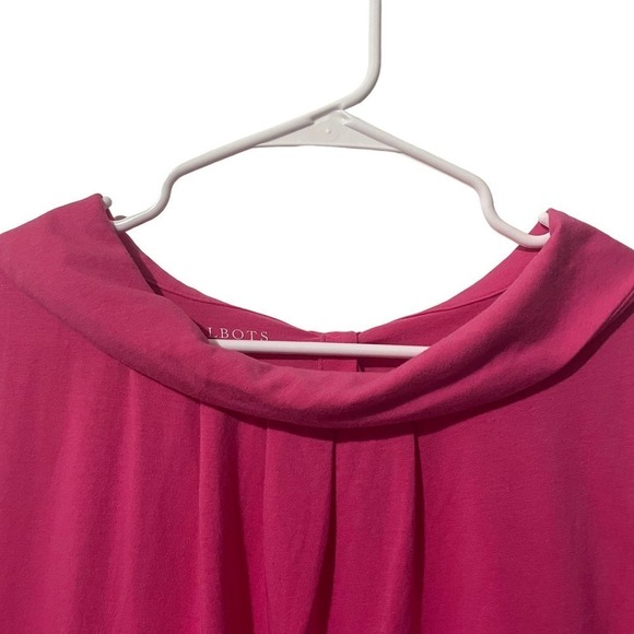 TALBOTS Pima Cotton Modal Blend Pink Peter Pan Collar Tank Top - Picture 2 of 6